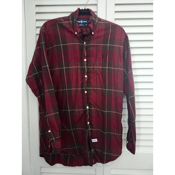 Ralph Lauren Other - Ralph Lauren Sz S Men's Plaid Lightweight Flannel Shirt Like New Red Black Check